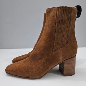 NEW Rag & Bone Astra Ankle Bootie Womens EU 41 Brown Suede Chelsea Block Heeled